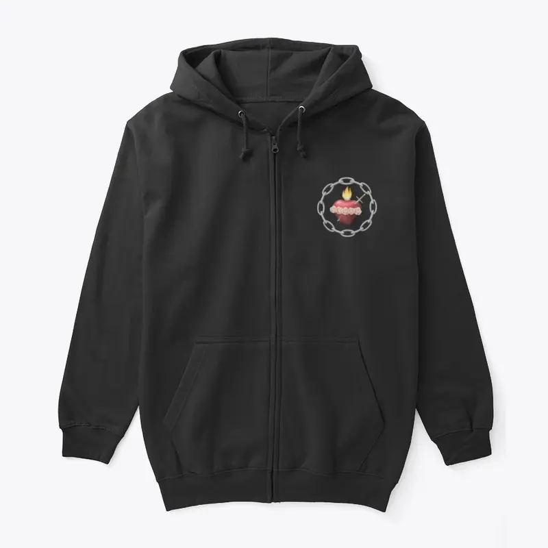 Zipper Hoodie with Emblem on Side